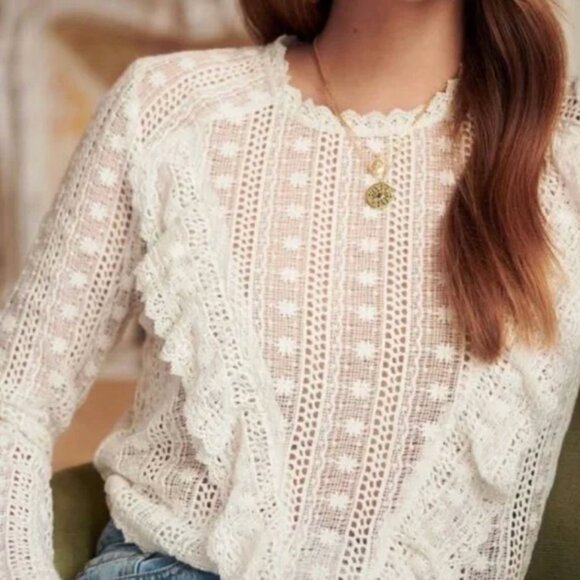 Sézane Madeleine Blouse in Ecru - Picture 2 of 9